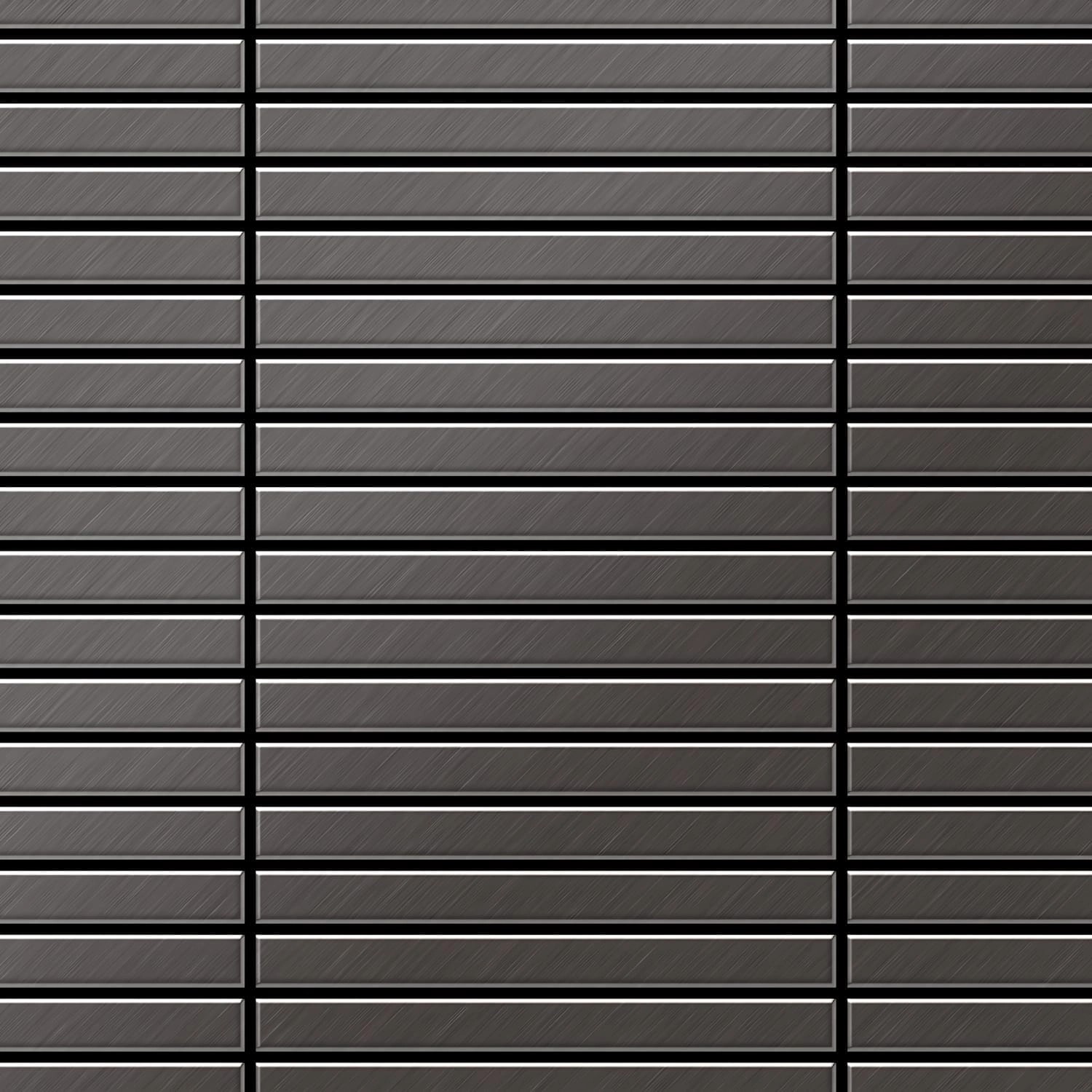 ALLOY Mosaik Fliese Massiv Metall Titan Gebürstet Dunkelgrau 1,6mm Stark Li günstig online kaufen