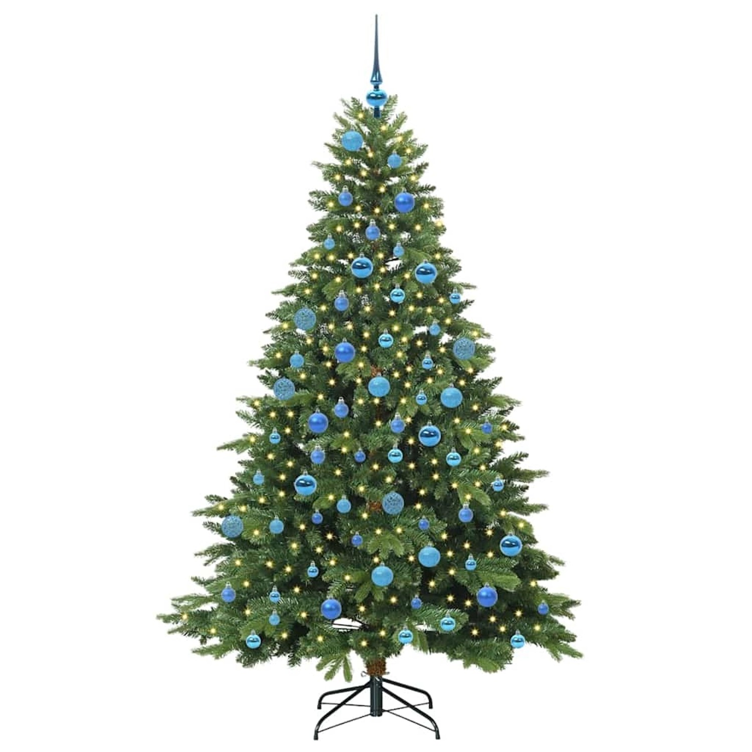 vidaXL Künstlicher Weihnachtsbaum mit 300 LEDs Grün 180 cm PE und PVC 3397556