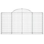 vidaXL Gabionen mit Hochbogen, 11er Set, 200x30x100/120cm, aus verzinktem Eisen.