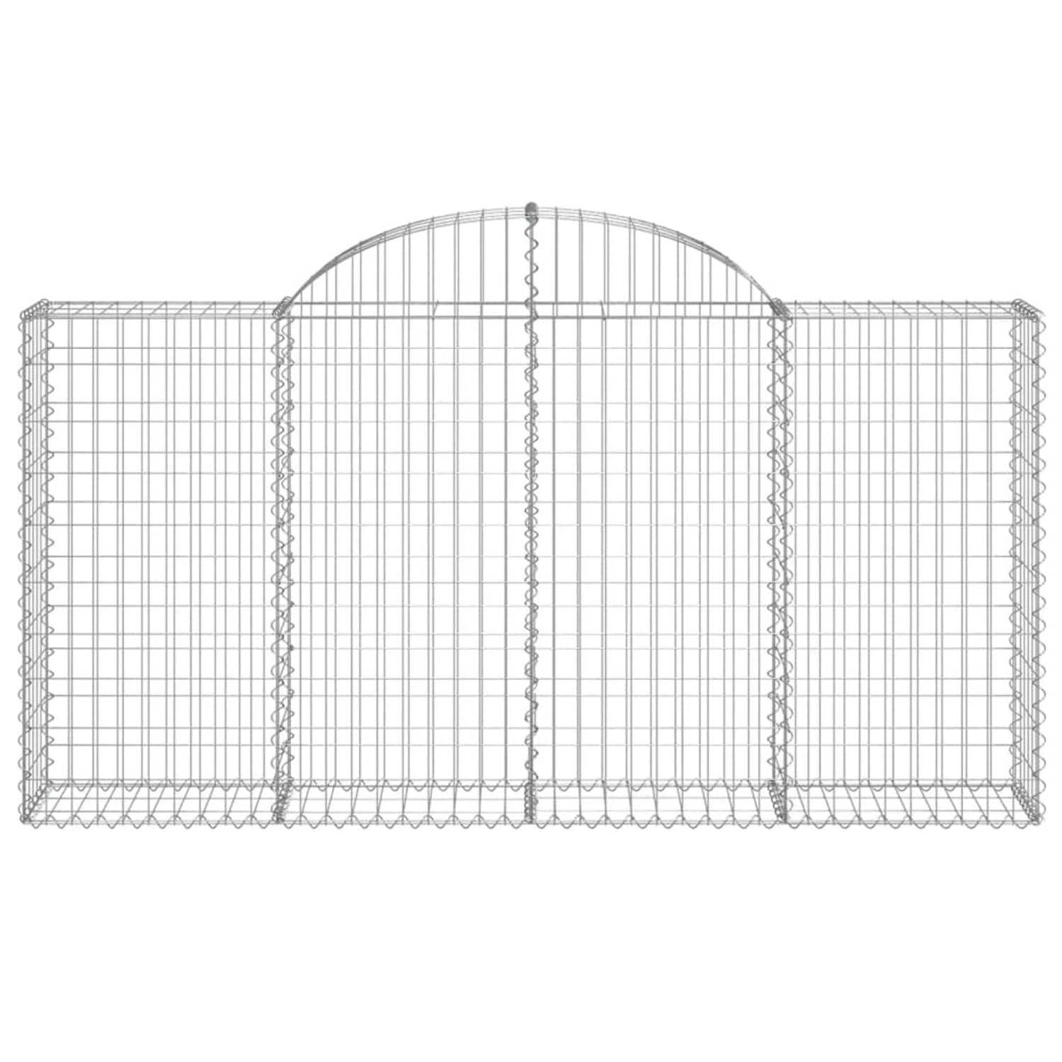 vidaXL Gabionen mit Hochbogen, 11er Set, 200x30x100/120cm, aus verzinktem Eisen.