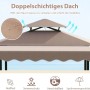 Costway Grillpavillon mit Bar und 2 Barhockern Doppeldach & Markise Braun_4
