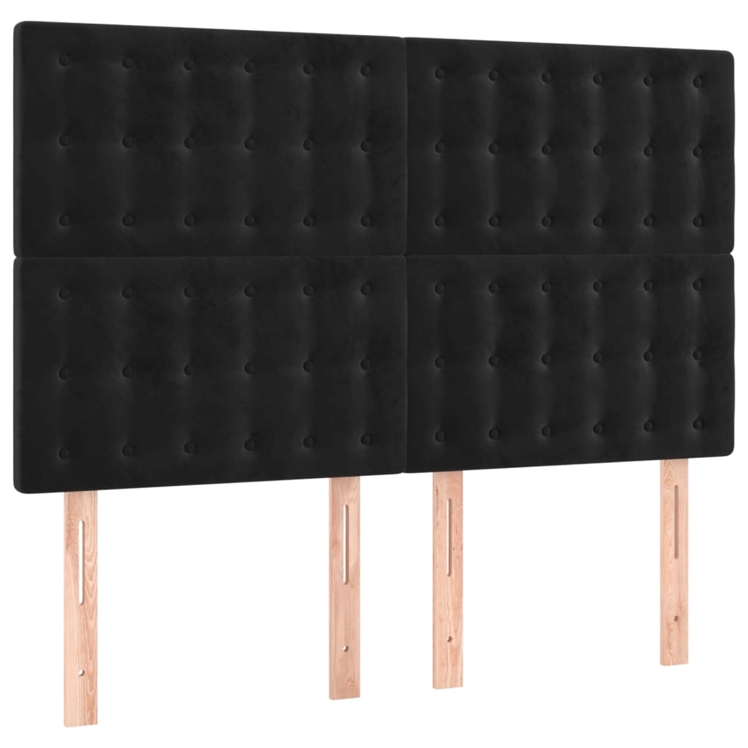 vidaXL LED Kopfteil Schwarz 144x5x118/128 cm Samt 3122908