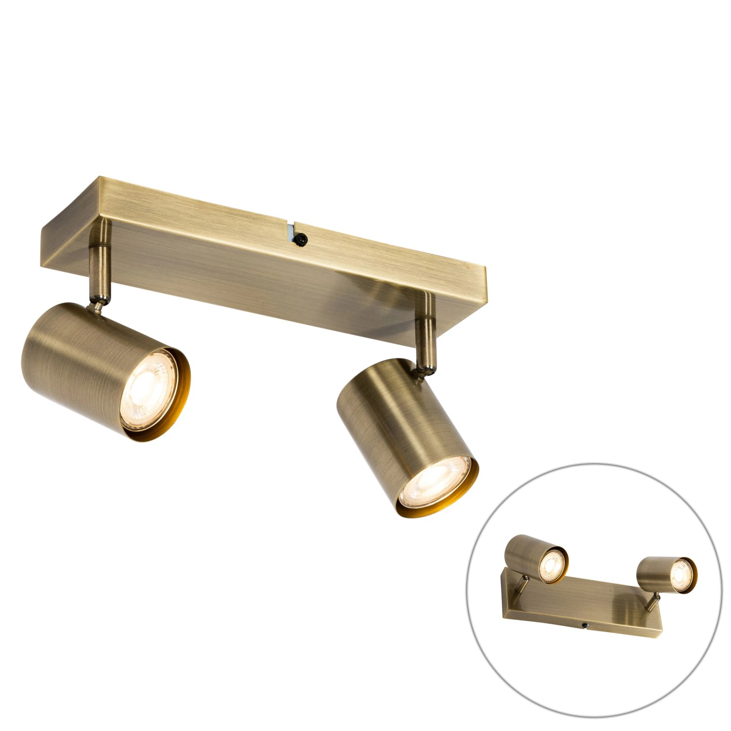 QAZQA Moderne Deckenleuchte Bronze 2 Flammig Verstellbar Rechteckig Jeana