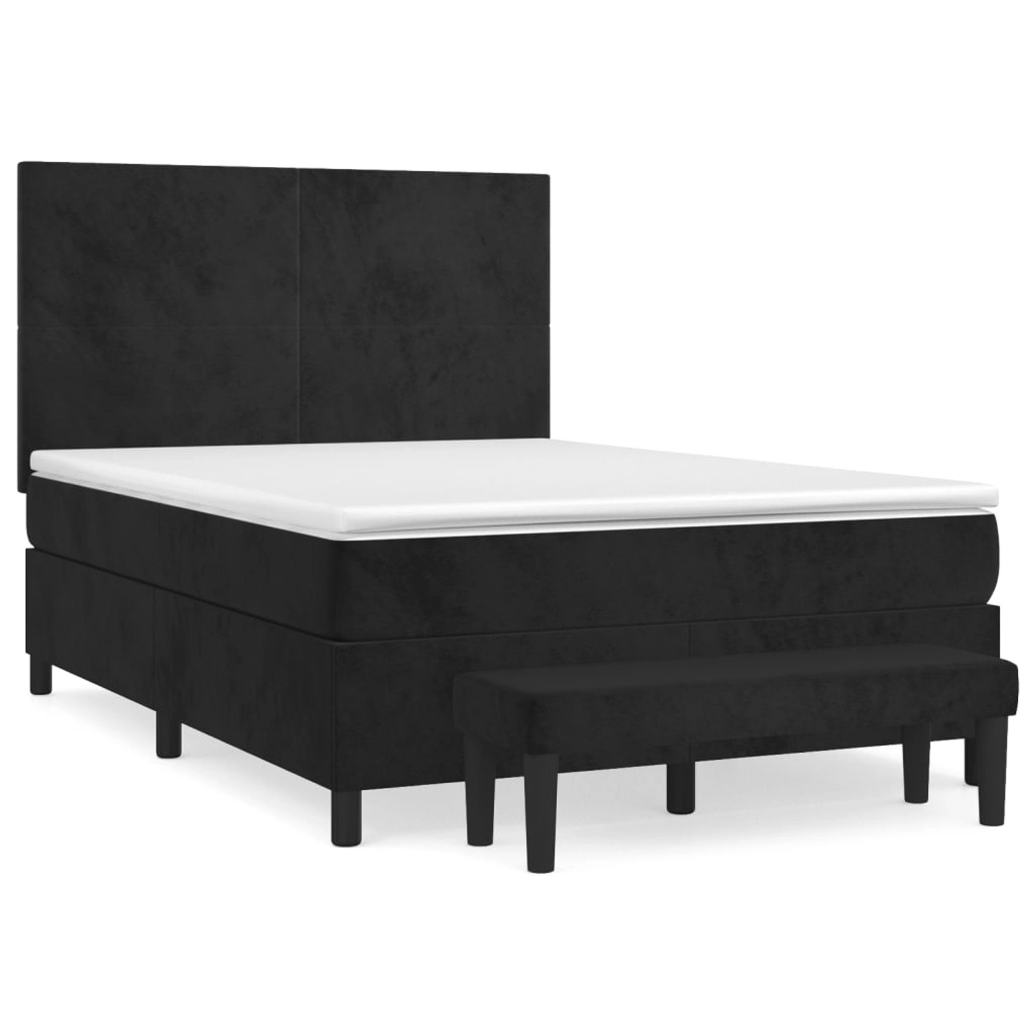 vidaXL Boxspringbett mit Matratze Schwarz 140x190 cm Samt 3137721 günstig online kaufen