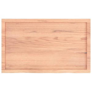 Helle, rechteckige vidaXL Waschtischplatte aus behandeltem Massivholz (100x60 cm).