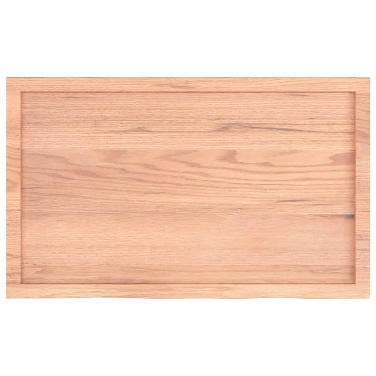 Helle, rechteckige vidaXL Waschtischplatte aus behandeltem Massivholz (100x60 cm).