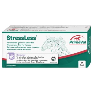 PrimeVal Stressless Pheromon-Gel für Pferde, 2x5ml Packung zur Beruhigung in Stresssituationen.