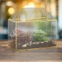 Relaxdays Pflanzenterrarium Glas Gold Mit Dachfenster 27 x 30 x 15 cm 1,9 kg_3