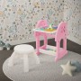 Joyz 2in1 Spieltisch mit Hocker, rosa/weiß. Kindertisch als Maltisch oder Bausteintisch nutzbar.