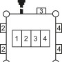 Skizze: Brennenstuhl Baustromverteiler mit FI-Schalter, CEE-Stecker und mehreren Steckdosen.