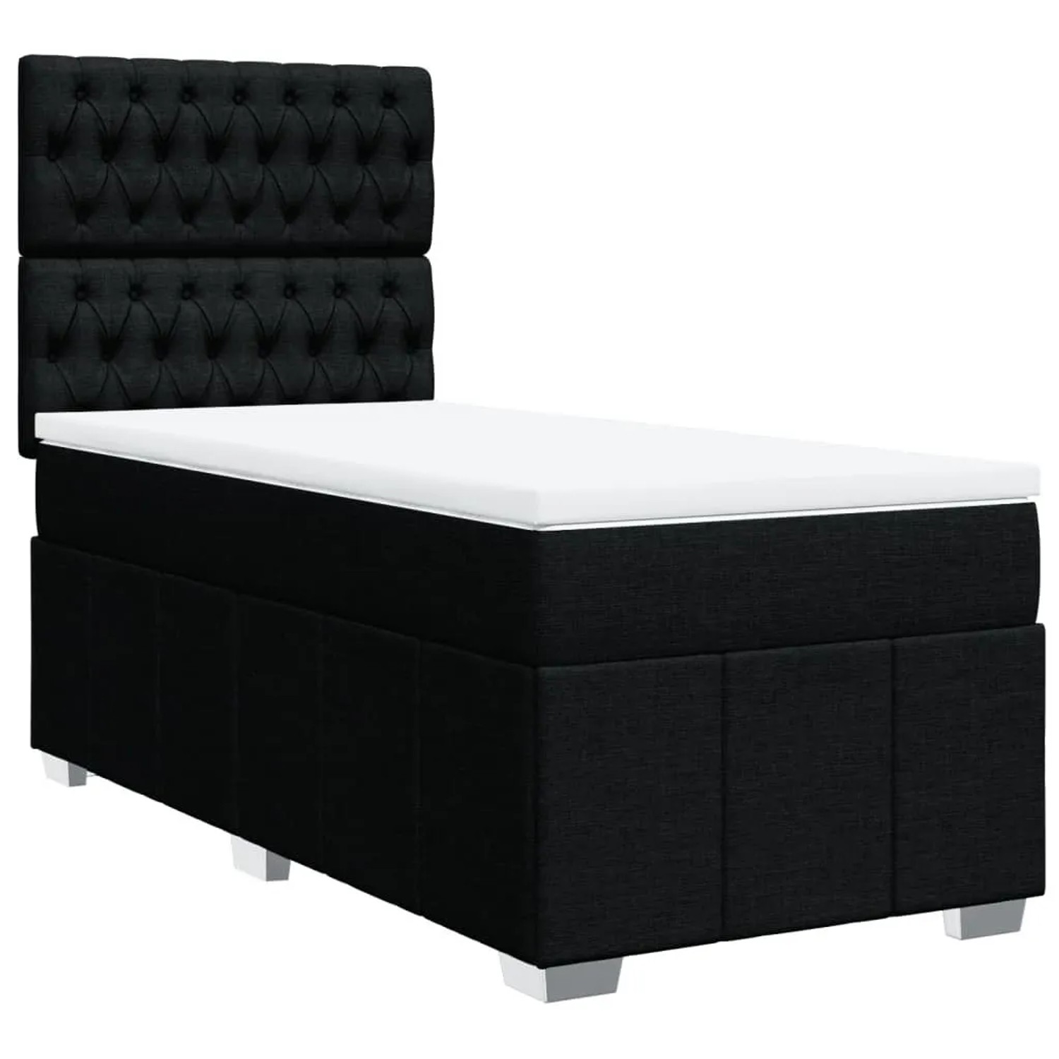 vidaXL Boxspringbett mit Matratze Schwarz 90x190 cm Stoff 3291532 günstig online kaufen