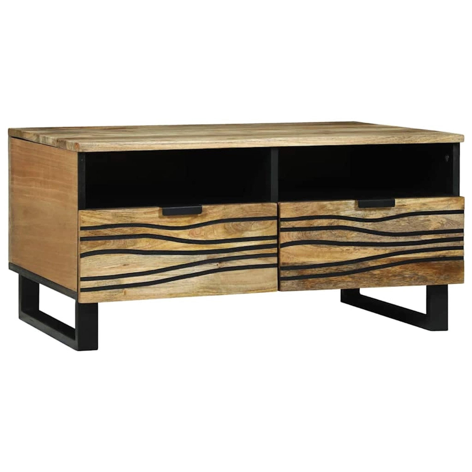 vidaXL Couchtisch mit Schubladen Braun und Schwarz 80 x 54 x 40 cm 4017949 günstig online kaufen