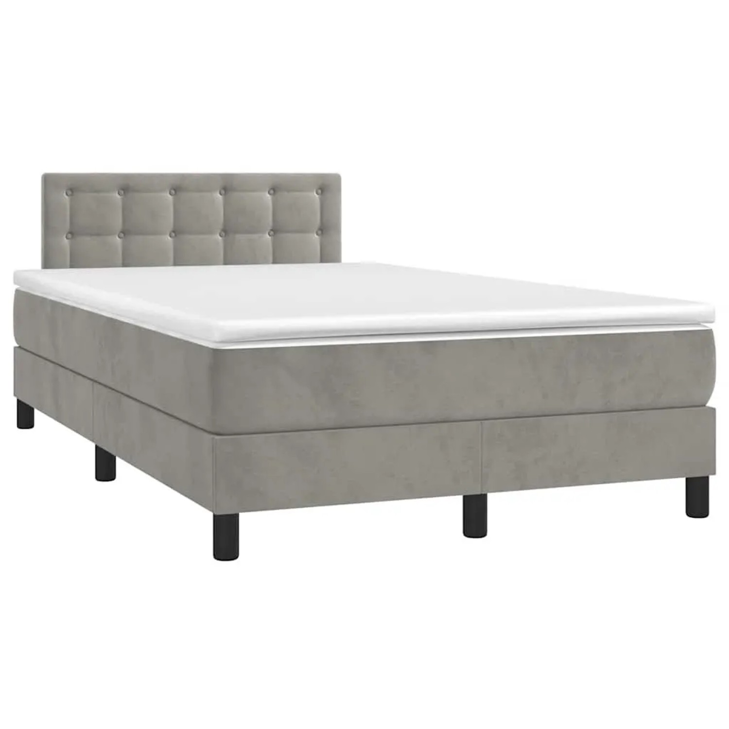 vidaXL Boxspringbett mit Matratze & LED Hellgrau 120x190 cm Samt 3270177 günstig online kaufen
