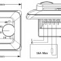 Schema des Perobe Temperaturreglers für Fußbodenheizung mit Maßangaben.