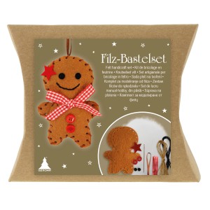 Bastelset Lebkuchenmann aus Filz zum Selbermachen, Weihnachtsdeko.