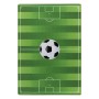 Grüner Kinderteppich "Play" im Fußballfeld-Design mit Ball. Robust, pflegeleicht, für Kinderzimmer.