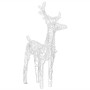 Weißes Acryl-Rentier, Weihnachtsdekoration für außen. LED-Figur mit warmweißem Licht.