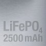 Detailaufnahme des Akkus (LiFePO4, 2500 mAh) der Steinel LED Solar Wegeleuchte XSolar GL-S.