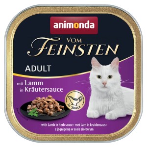 Animonda vom Feinsten Adult Lamm in Kräutersauce, Katzen-Nassfutter für ausgewachsene Katzen.