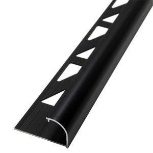 Schwarze Dalsys Fliesenschiene Viertelkreis, 2,5m x 12,5mm, aus Aluminium für Fliesenkanten.