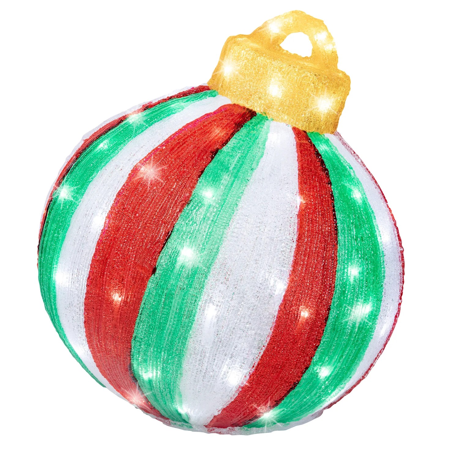Lumineo Leuchtfigur Weihnachtskugel 80 LEDs Kaltweiß 34 cm x 35 cm x 39 cm Bunt