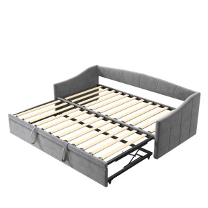 PXloue Tagesbett Sofabett Schlafsofa aus Samt-Tagbett 90x200cm Ausziehbar auf 180 cm