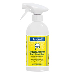 Bactazol Universalreiniger 500ml für Tierumgebung, mit Sprühkopf.