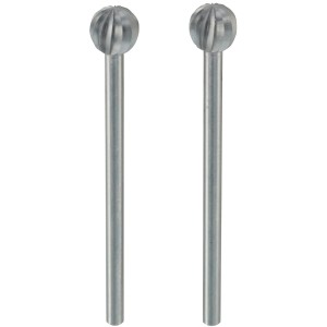 2er-Set Proxxon Kugelfräser aus Wolfram-Vanadiumstahl, 6 mm, für Miniaturwerkzeuge.