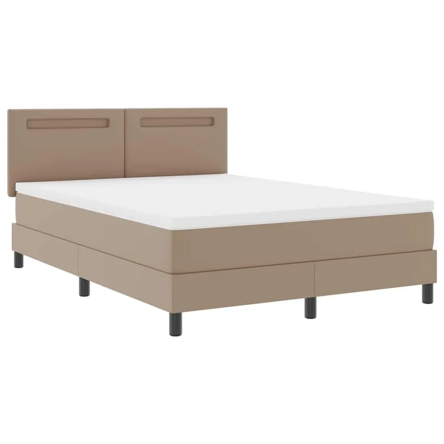 vidaXL Bettgestell mit Matratze Cappuccino 160 x 200 cm Kunstleder 3339059