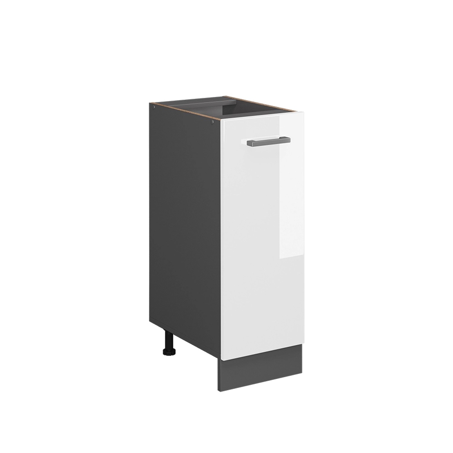 Vicco Apothekerschrank R-Line Weiß Hochglanz/Anthrazit 30 cm ohne Arbeitsplatte