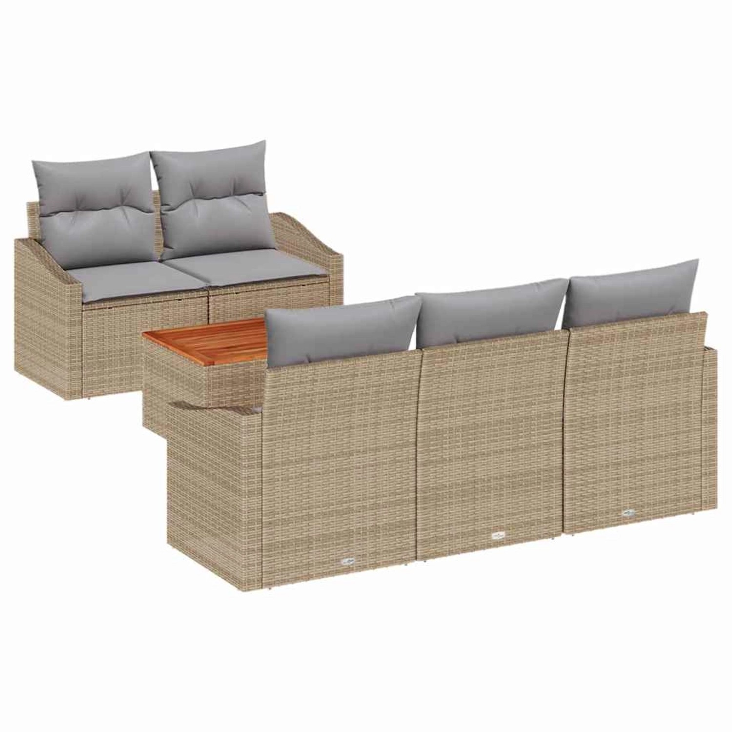 vidaXL Garten-Sofa-Set 6-Tlg Beige Hellgrau 3356439 günstig online kaufen