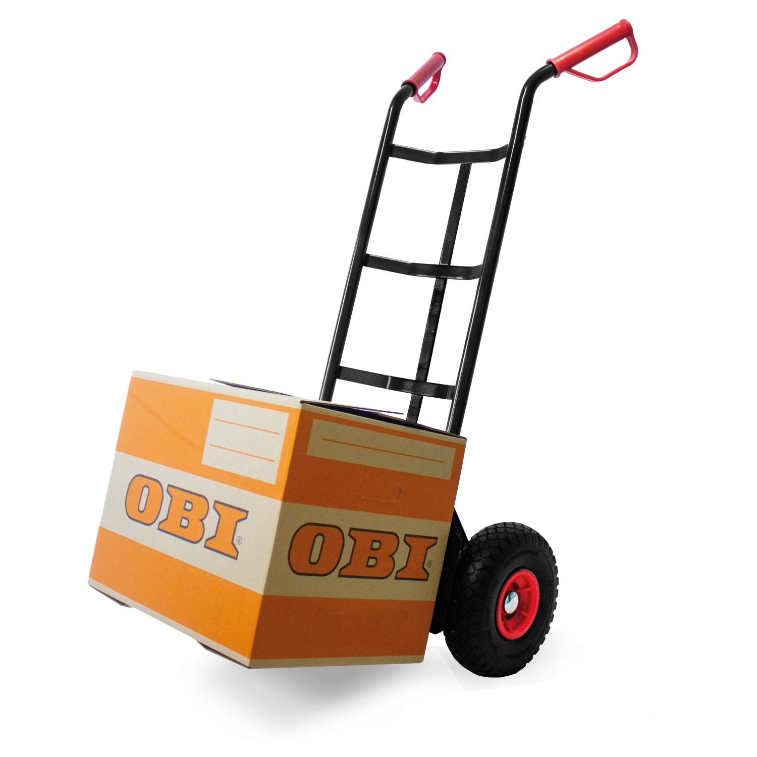 Sackkarre Basis mit 150 kg Traglast und pannensicheren PU-Rädern. Ideal für den Transport im Bau.