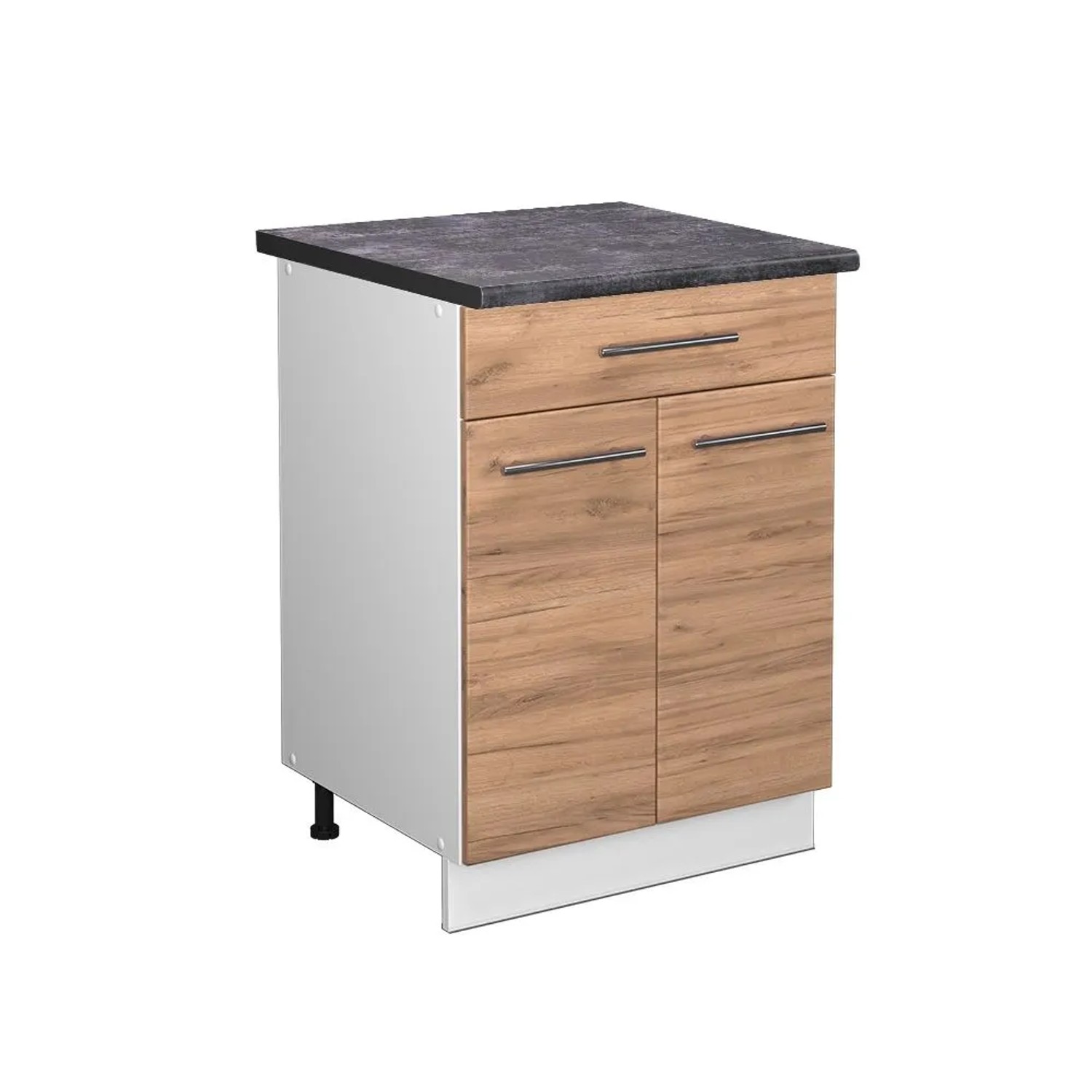 Vicco Küchenunterschrank Fame-Line Goldkraft Eiche Weiß 60 cm mit Schublade AP Anthrazit