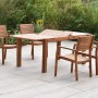 Merxx Batavia 5-tlg. Gartenmöbel-Set mit Ausziehtisch und 4 Stapelsesseln aus Akazienholz.