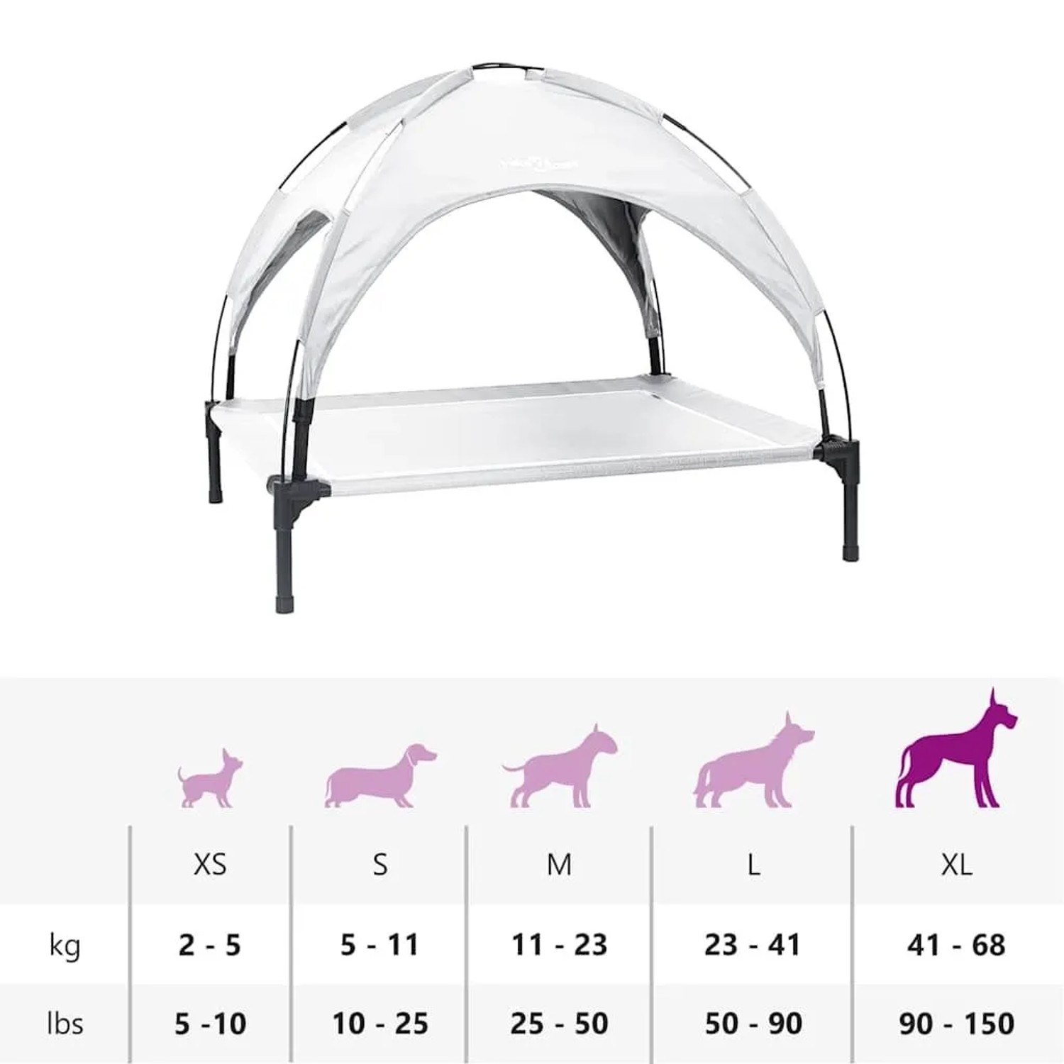 vidaXL Hundebett Silber Grau 104 x 86 x 84,5 cm Stahl 42008196_11