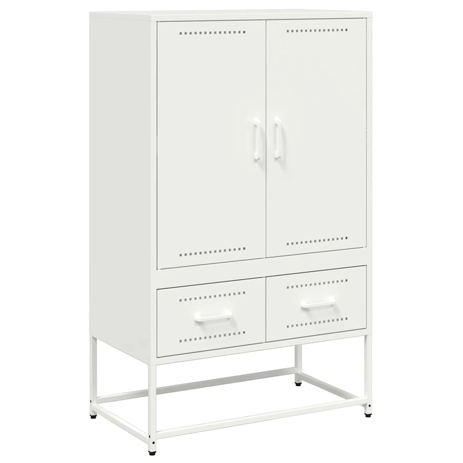 vidaXL Highboard Weiß 68x39x111,5 cm Stahl 846613 günstig online kaufen