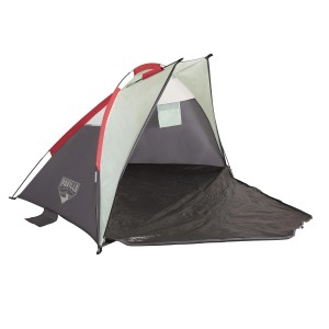Pavillo Strandmuschel Ramble X2, grau/weiß/rot, Campingzubehör für 2 Personen.