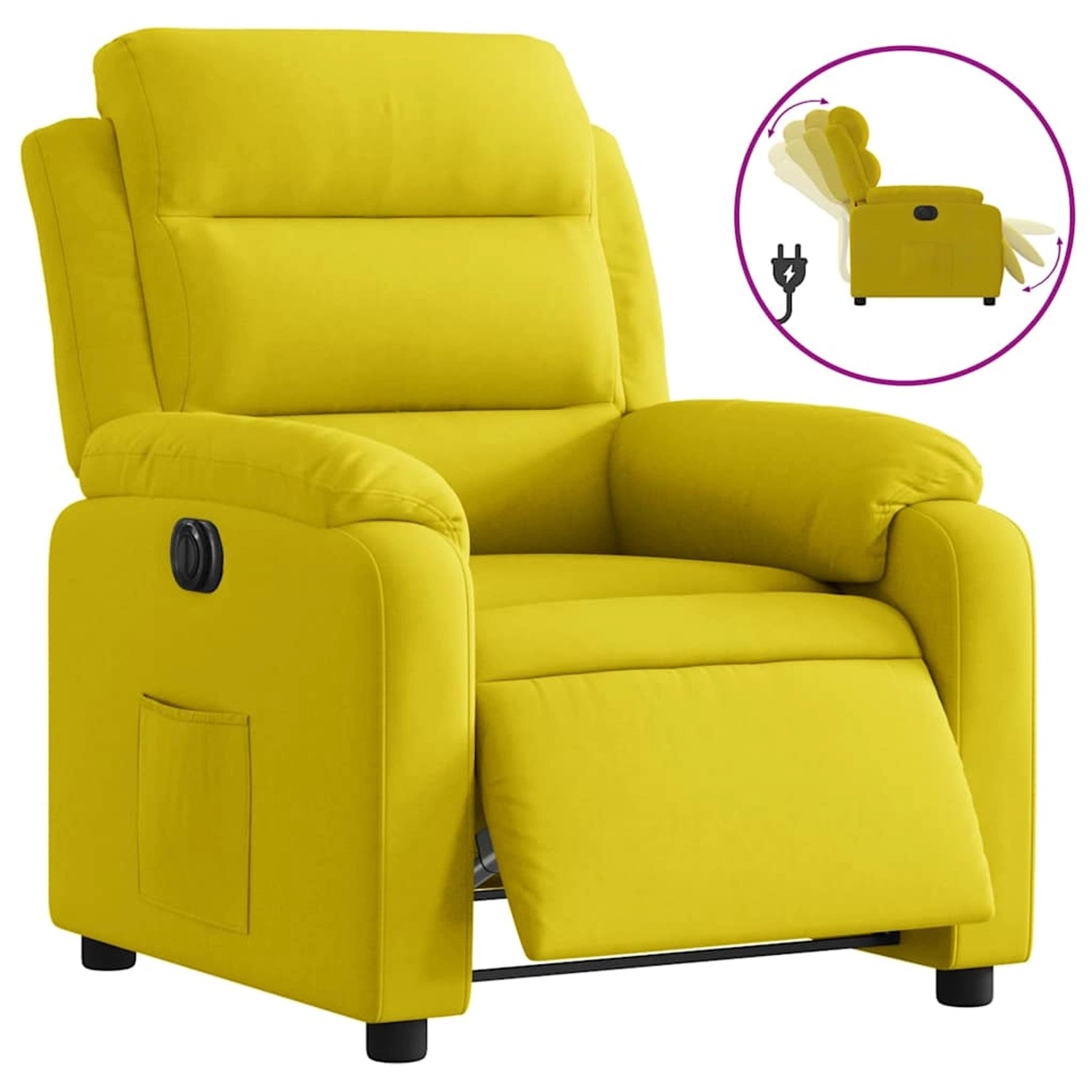 vidaXL Relaxsessel Elektrisch Gelb Samt 3205077 günstig online kaufen