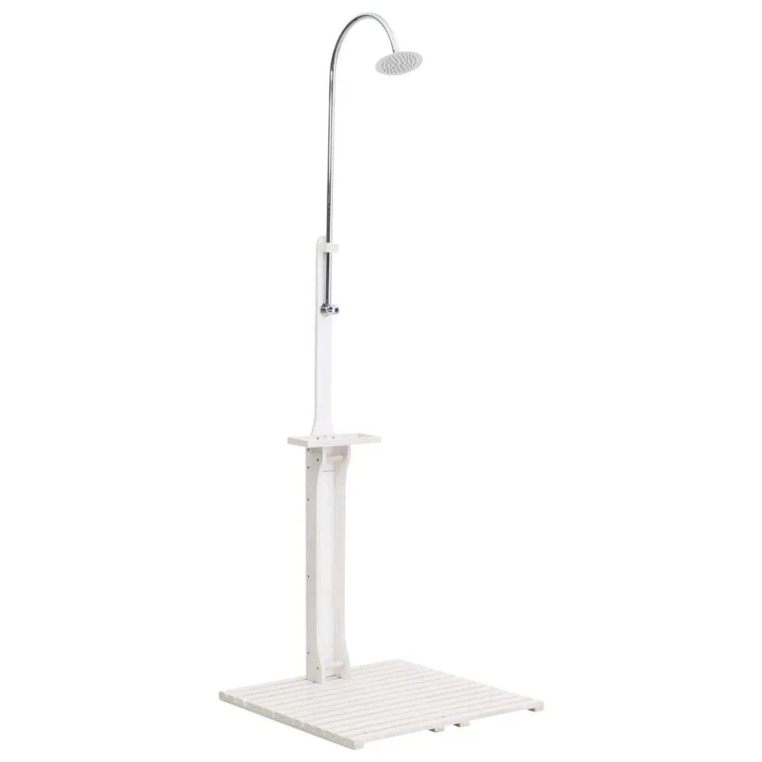 vidaXL Gartendusche Holz Weiß 48207