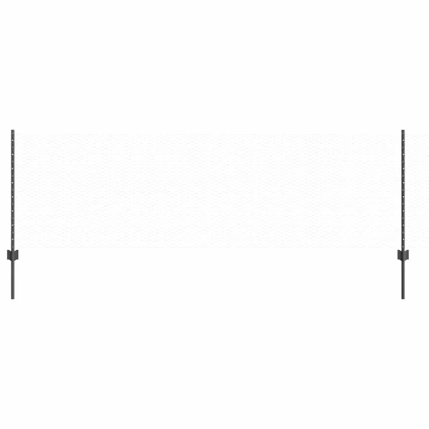 vidaXL Zaun mit Pfosten Grau 0,8 x 100 m Stahl und PVC 3336926