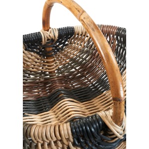 Kobolo Einkaufskorb aus Rattan, geflochten in Multicolor Hellbraun.