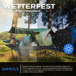 24Move Feldbett Campingbett Faltbar Bis 150 Kg Schwarz