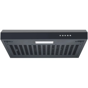 Respekta Dunstabzugshaube Sina, 50 cm, Schwarz, Unterbauhaube mit LED-Beleuchtung.