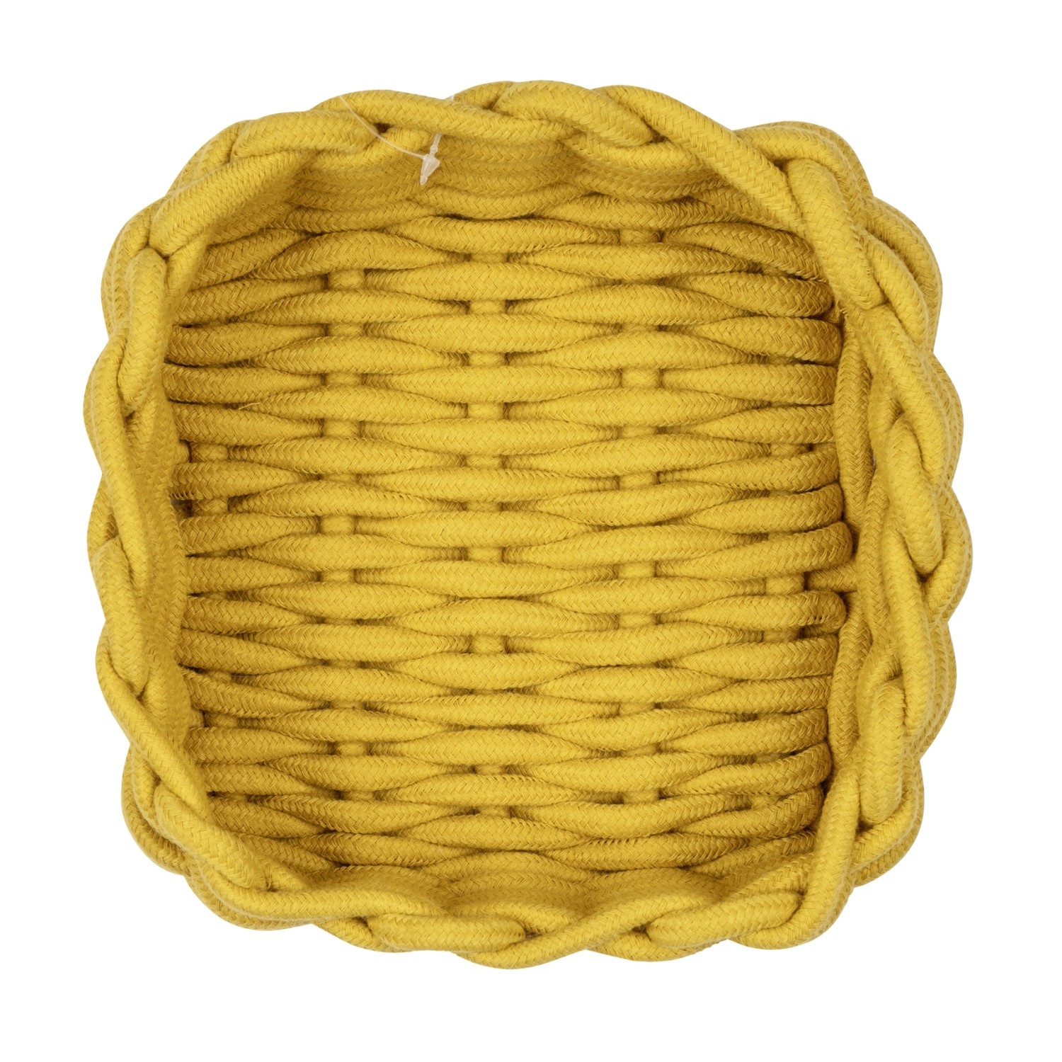 Senfgelber Schöner Wohnen Badkorb Melara M aus Baumwollseil, Aufbewahrung für Badutensilien.