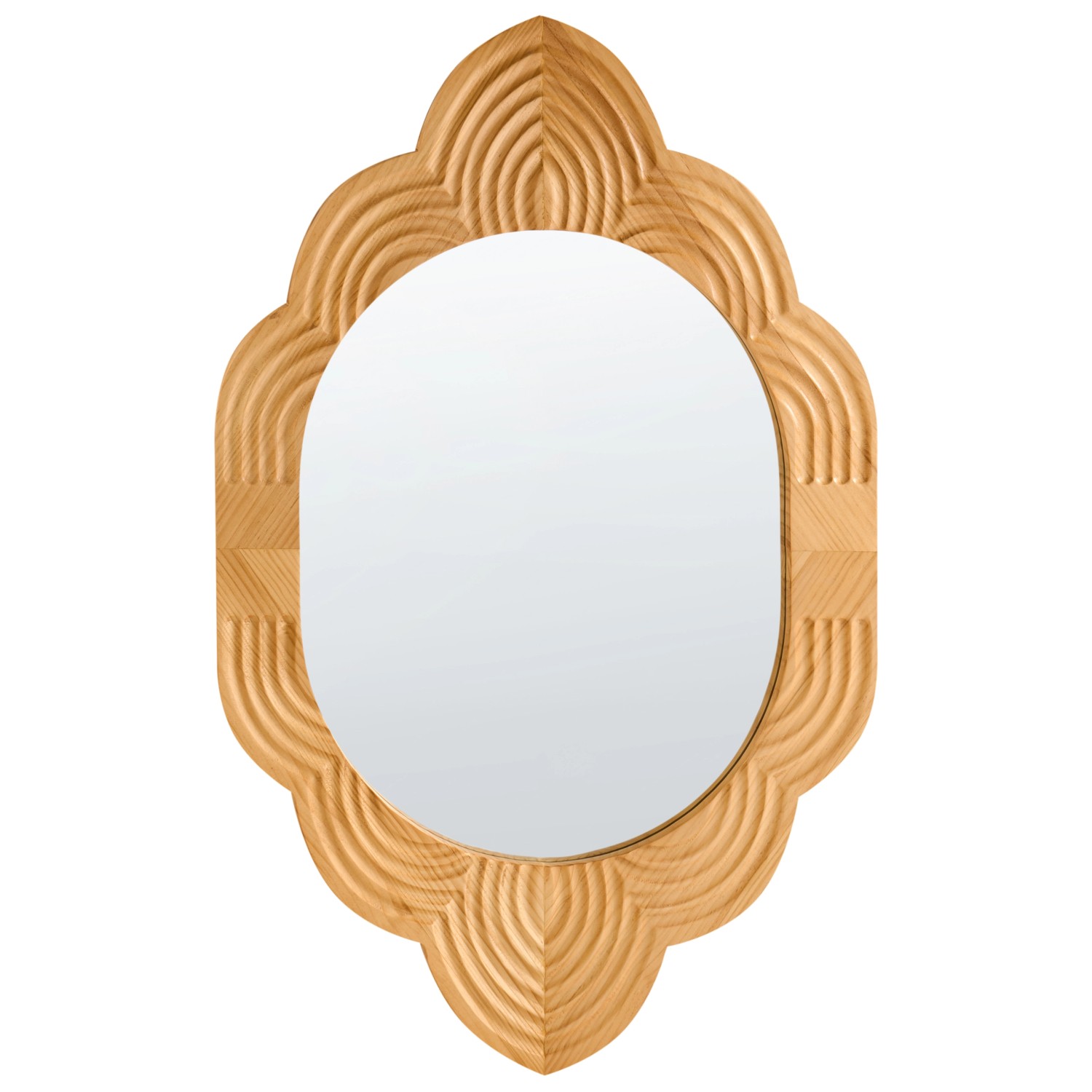 Beliani Wandspiegel FRESVILLE Hellbraun 4x62x100