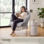 Tectake Hängesessel Samira Mit Dickem Sitzkissen Stabile Halteseile  81 x 80 x 139 cm Grau_5