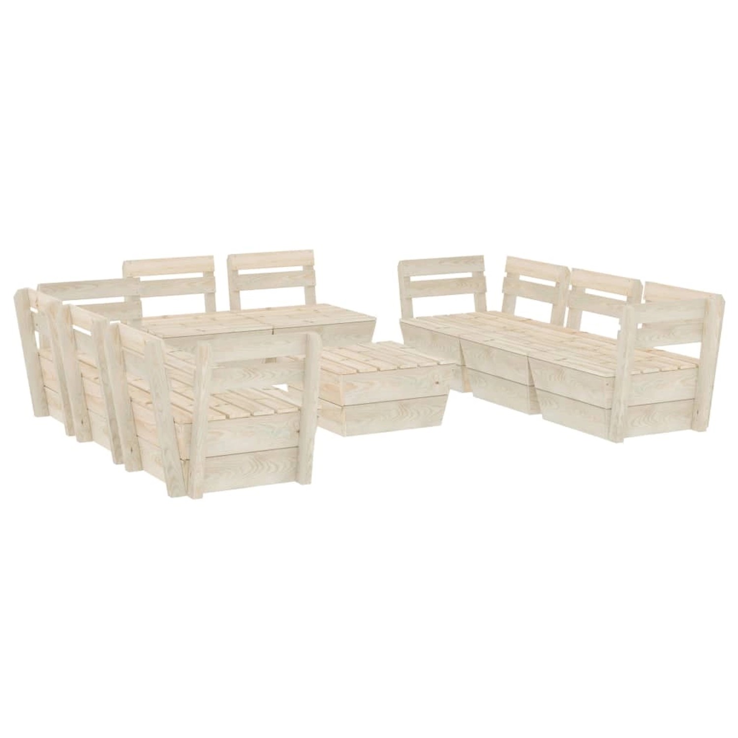 vidaXL 9-Tlg Garten-Paletten-Lounge-Set Imprägniertes Fichtenholz 3063730