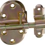 Gelb verzinkter Grendelriegel, 75x40mm, zur Sicherung von Möbeltüren und Toren.