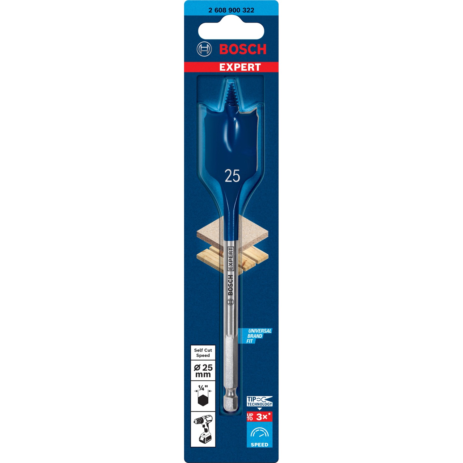 Bosch Expert Selfcut Flachfräsbohrer für Holz Ø 25 mm x 152 mm günstig online kaufen