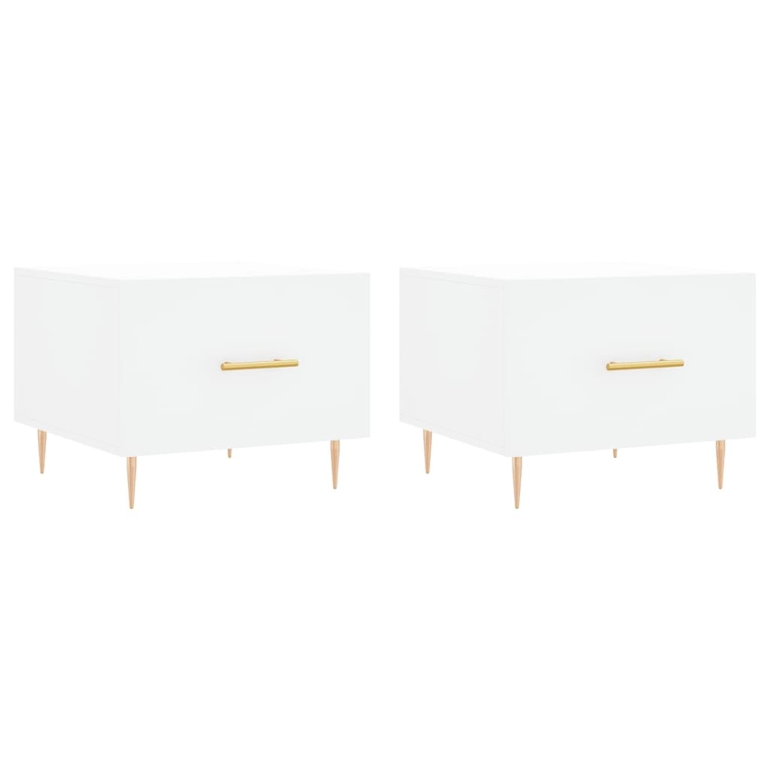 vidaXL Couchtische 2 Stk Weiß 50x50x40 cm Holzwerkstoff 829365 günstig online kaufen